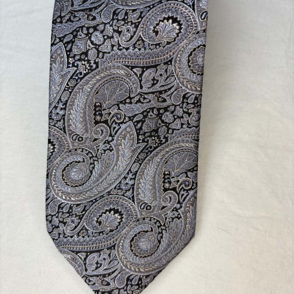 Jos. A. Bank Reserve NEW 100% silk long necktie men silver blue metallic classic